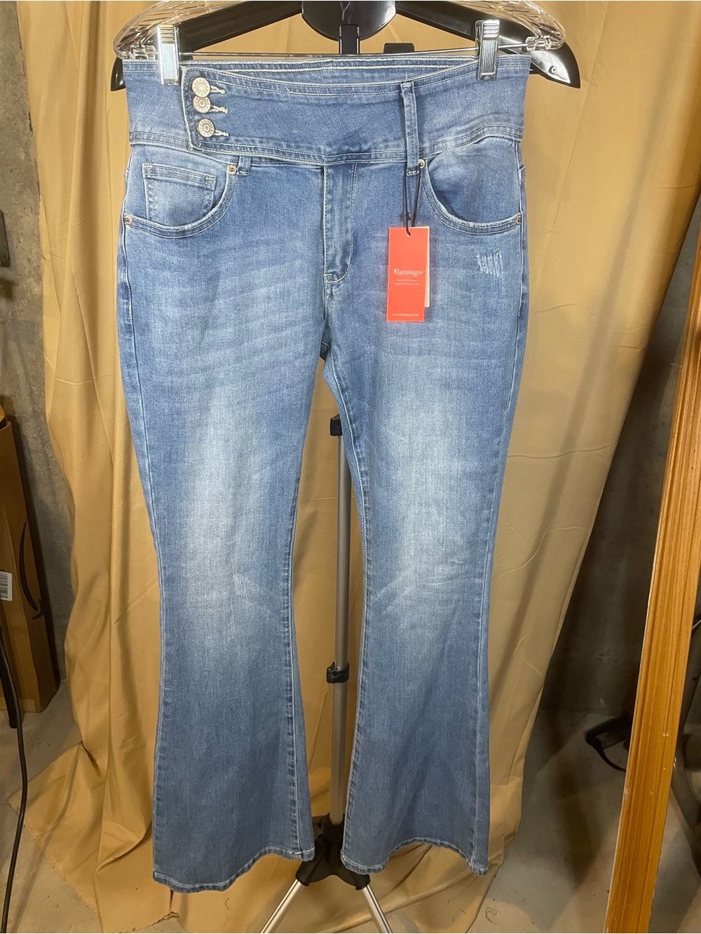 Flamingo Denim High-Rise Flare Jeans for Women; Large (see measurements)